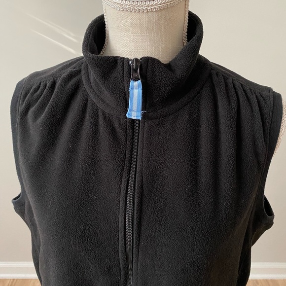 Black Zip Fleece Vest Light blue details - Picture 6 of 10